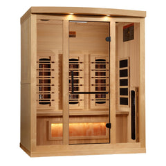 Golden Designs 3-Person Full Spectrum Infrared Sauna with Himalayan Salt Bar | GDI-8030-03