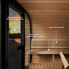 SaunaLife 6-Person Cube-Series Outdoor Home Sauna Kit CL7G