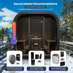 SaunaLife 6-Person Cube-Series Outdoor Home Sauna Kit CL7G