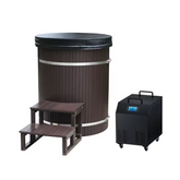 Wooden Outdoor Stainless Steel Liner Cold Plunge Tub Portable Wood Barrel Ice Bath Tub Recovery Pod Chiller Optional